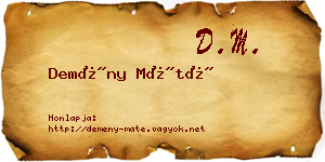 Demény Máté névjegykártya