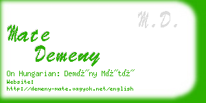 mate demeny business card
